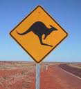 Australian Kangaroo road sign 